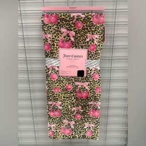 Juicy Couture Cherry Leopard Pink Cherry Throw Blanket 60 x 70